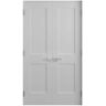 RESO 36 in. x 80 in. Bi-Parting Solid Core White Primed Composite Double Prehung French Door with Catch Ball Bronze Hinges