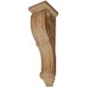 American Pro Decor 14-3/8 in. x 5-3/4 in. x 5-5/8 in. Unfinished Large Hand Carved North American Solid Alder Acanthus Leaf Wood Corbel