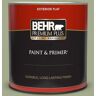 BEHR PREMIUM PLUS 1 qt. #PMD-36 Mountain Sage Flat Exterior Paint & Primer