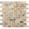 ANDOVA Zalo Haven Brown/Tan 12 in. x 12 in. Textured Glass Brick Joint Mosaic Tile (5 sq. ft./Case)