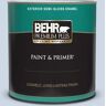 BEHR PREMIUM PLUS 1 qt. #600C-2 Silent Ripple Semi-Gloss Enamel Exterior Paint & Primer