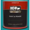 BEHR PREMIUM PLUS 1 qt. #500B-6 Peacock Feather Flat Exterior Paint & Primer