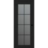 Bellini Vana 30 in. x 96 in. Left-Handed 8-Lite Frosted Glass Black Matte Composite DIY-Friendly Single Prehung Interior Door