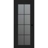 Bellini Vana 18 in. x 96 in. Left-Handed 8-Lite Frosted Glass Black Matte Composite DIY-Friendly Single Prehung Interior Door
