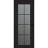 Bellini Vana 28 in. x 96 in. Left-Handed 8-Lite Frosted Glass Black Matte Composite DIY-Friendly Single Prehung Interior Door