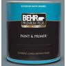 BEHR PREMIUM PLUS 1 qt. #N470-5 Norwegian Blue Satin Enamel Exterior Paint & Primer