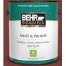 BEHR PREMIUM PLUS 1 gal. #BXC-76 Florence Red Semi-Gloss Enamel Low Odor Interior Paint & Primer