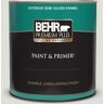 BEHR PREMIUM PLUS 1 qt. #PPU25-11 Salt Cellar Semi-Gloss Enamel Exterior Paint & Primer