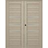 Belldinni Rita 48 in. x 80 in. Right Hand Active 3-Lite Frosted Glass Shambor Finished Wood Composite Double Prehung French Door