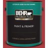 BEHR PREMIUM PLUS 1 gal. #S-G-160 California Poppy Semi-Gloss Enamel Exterior Paint & Primer