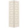JELD-WEN 36 in. x 80 in. Rockport Primed Smooth Molded Composite Closet Bi-Fold Door