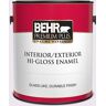 BEHR PREMIUM PLUS 1 gal. #M570-1 In the Spotlight Hi-Gloss Enamel Interior/Exterior Paint