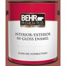 BEHR PREMIUM PLUS 1 gal. #ICC-106 Spicy Cayenne Hi-Gloss Enamel Interior/Exterior Paint