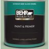 BEHR PREMIUM PLUS 1 qt. #S400-4 Azalea Leaf Semi-Gloss Enamel Exterior Paint & Primer