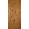 Builders Choice 32 in. x 80 in. 2 Panel Arch Top Raised Panel Ovolo Sticking Solid Core Unfinished Knotty Alder Wood Interior Door Slab