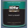 BEHR PREMIUM PLUS 1 qt. #S520-6 Layers of Ocean Semi-Gloss Enamel Exterior Paint & Primer