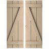 Ekena Millwork 16.5 in. x 50 in. Timberthane Polyurethane 3-Board Joined Board-n-Batten Knotty Pine Faux Wood Shutters w/Z-Board Pair