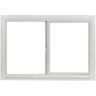 TAFCO WINDOWS 35.5 in. x 23.5 in. Utility Left-Hand Single Slider Vinyl Window Dual Pane Insulated Glass, and Screen - White