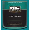 BEHR PREMIUM PLUS 1 qt. #500B-7 Tucson Teal Semi-Gloss Enamel Exterior Paint & Primer