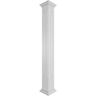 Ekena Millwork 11-5/8 in. x 9 ft. Square Non-Tapered San Carlos Mission Style Fretwork PVC Column Wrap Kit with Crown Capital and Base