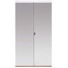 Impact Plus 24 in. x 80 in. Polished Edge Mirror Solid Core MDF Interior Closet Bi-Fold Door with White Trim