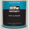 BEHR PREMIUM PLUS 1 qt. Designer Collection #DC-008 Gratifying Gray Satin Enamel Exterior Paint & Primer