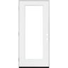 Steves & Sons 32 in. x 80 in. Legacy Full Lite Clear Glass Right Hand Outswing White Primed Fiberglass Prehung Front Door