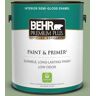 BEHR PREMIUM PLUS 1 gal. #PPU11-05 Pesto Green Semi-Gloss Enamel Low Odor Interior Paint & Primer