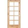 Krosswood Doors 32 in. x 80 in. French Knotty Alder 10-Lite Tempered Glass Solid Left-Hand Wood Single Prehung Interior Door