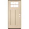 Krosswood Doors PINNACLE Craftsman 36 in. x 80 in. 6-Lite Left-Hand/Inswing Clear Glass Unfinished Fiberglass Prehung Front Door
