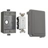 Commercial Electric 1-Gang Metal Weatherproof While In Use GFCI Receptacle Kit, Gray