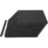 VEVOR Interlocking Floor Mat 24 in. W x 24 in. L x 0.5 in. T EVA Foam Rubber Gym Flooring Mat (48 sq.ft. Black and Gray) 12Pcs