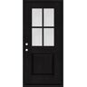 Steves & Sons Regency 36 in. x 80 in. 1/2-4 Lite Clear Glass RHIS Onyx Stain Mahogany Fiberglass Prehung Front Door