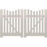 Weatherables Hampshire 10 ft. W x 4 ft. H Tan Vinyl Picket Fence Double Gate Kit Includes Gate Hardware