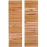 Dogberry 14 in. x 84 in. Wood Horizontal Slat Dirty Blonde Board and Batten Shutters Pair