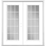 Masonite 72 in. x 80 in. Ultra White Fiberglass Prehung Left Hand Inswing GBG 15-Lite Clear Glass Patio Door with Brickmold