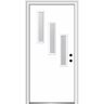 MMI Door Davina 32 in. x 80 in. Left-Hand Inswing 3-Lite Frosted Glass Primed Fiberglass Prehung Front Door on 4-9/16 in. Frame