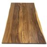 HARDWOOD REFLECTIONS 42 in. L x 42 in. D Unfinished Saman Solid Wood Butcher Block Island Countertop With Live Edge