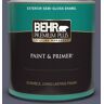 BEHR PREMIUM PLUS 1 qt. #S550-6 Mysterious Night Semi-Gloss Enamel Exterior Paint & Primer