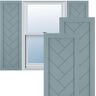 Ekena Millwork 12 in. x 25 in. PVC Single Panel Herringbone Modern Style Fixed Mount Board and Batten Shutters Pair in Peaceful Blue