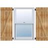 Ekena Millwork 32-1/4" X 50"Timbercraft Rustic Wood Six 5-3/8"Joined Board and Batten Shutters with Z-Bar Rough Sawn Cedar(pair)