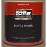 BEHR PREMIUM PLUS 1 qt. #280F-6 Sweet Georgia Brown Flat Exterior Paint & Primer