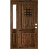 Krosswood Doors 50 in. x 96 in. Mediterranean Knotty Alder Left-Hand/Inswing Clear Glass Provincial Stain Wood Prehung Front Door