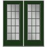 Masonite 60 in. x 80 in. Conifer Steel Prehung Left-Hand Inswing 15-Lite Clear Glass Patio Door without Brickmold