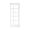 eightdoors 36 in. x 80 in. Clear Glass 15-Lite True Divided White Finished Solid French Interior Door Slab