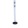 Three D Traffic Works 36 in. Round White Boomerang Delineator Post with 2 3 in. HI White Band and Base