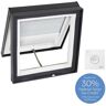 VELUX 22-1/2 in. x 22-1/2 in. Solar Powered Venting Curb Mount Skylight w/ Laminated Low-E3 Glass & White Room Darkening Blind