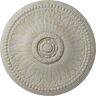 Ekena Millwork 18-1/8 in. x 3/4 in. Bailey Urethane Ceiling Medallion (Fits Canopies upto 4 in.) Hand-Painted Pot of Cream Crackle