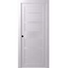 Belldinni 24 in. x 80 in. Kina Bianco Noble Right-Hand Solid Core Composite 5-Lite Frosted Glass Single Prehung Interior Door