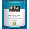 BEHR PREMIUM PLUS 1 gal. #MQ4-58 Mondrian Blue Satin Enamel Low Odor Interior Paint & Primer